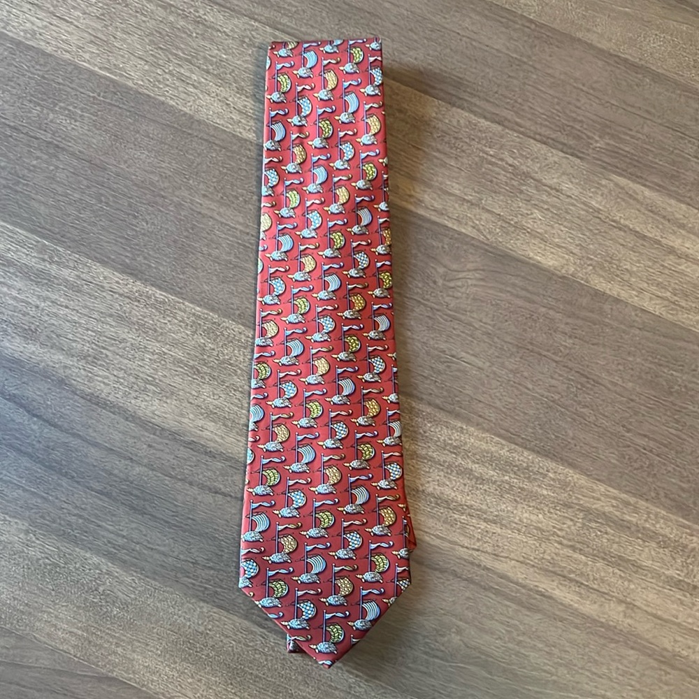 Ferragamo Silk Tie with Turtles